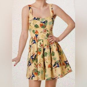 Hell Bunny Parrot Hawaiian Print Dress Size Small